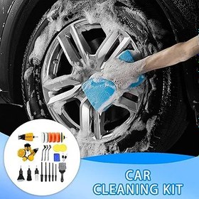 Resim Araba detaylandırma fırça seti, araba iç detaylandırma kiti | Taşınabilir detaylandırma fırça kiti 29 adet,Otomobil ev aleti banyo boşlukları için yeniden kullanılabilir otomotiv detay 