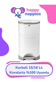 Resim Genel Markalar Korbell 15/16lt Uyumlu Yerli Malı Çöp Poşeti - 4 Paket - 2000 Adet Bebek Bezi Kapasiteli 