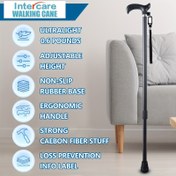 Resim Erkekler için Baston, Stabilite için Kadınlar için Bastonlar, 10 Ayarlanabilir Yükseklikte Kadınlar için Baston, Yaşlılar Denge Bastonu, Karbon Fiber Ultrahafif Baston 272.16 g, Mat Siyah 