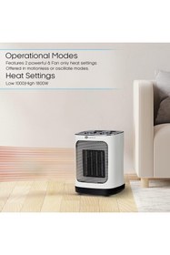 Resim PureMate Seramik Fanlı Isıtıcı, 2 Isıtma Ayarlı 1800W Taşınabilir Elektrikli Isıtıcı 