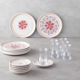 Resim English Home Lily Seramik Pasta Seti 18 Parça 6 Kişilik Renkli 