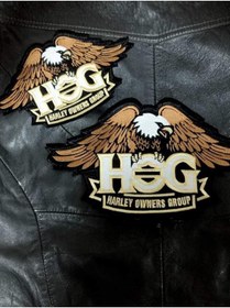 Resim Özden Nakış Özel Markalar Hog Harley yelek sırt ve yelek ön patch 
