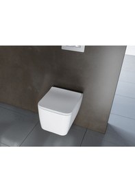 Resim Cerastyle Turkuaz Hera Rimless Asma Klozet + Yavas Kapanır Kapak 