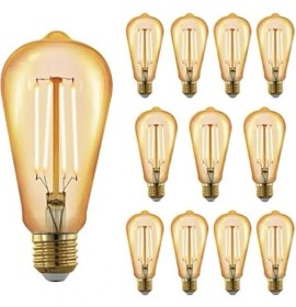 Resim 10 Adet 4 Watt Amber Işık Kaliteli Rustik Ampul, 300 Lümen 4 Watt 25000K Amber Işık LED Rustik Ampul 