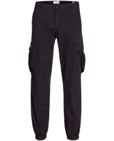 Resim Jack & Jones Erkek Jpstkane Rahat Kalıp Kargo Pantolon 12268261 Siyah Siyah 