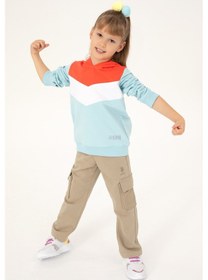 Resim U.S. Polo Assn. Kız Çocuk Su Yeşili Kapüşonlu Sweatshirt 50296288-VR083 