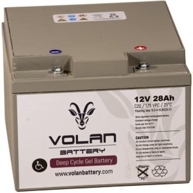 Resim Volan Battery 12 Volt Deepycle 28 Amper Engelli Aracı Aküsü 