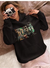 Resim Sevbano Tasarım Roronoa Zoro Baskılı Unisex Oversize One Piece Anime Kara Siyah 