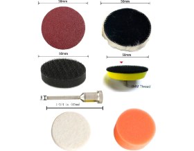 Resim Depolife Dremel Proxxon Makineleri Için Polisaj Seti Cırtlı Taban Yün Keçe Zımpara Bone Skoch Sünger 16 Pcs 