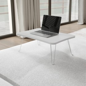 Resim Taşınabilir Katlanır Yatak Koltuk Üstü Hasta Servis Laptop Bilgisayar Çalışma Sehpası - Düz Beyaz 