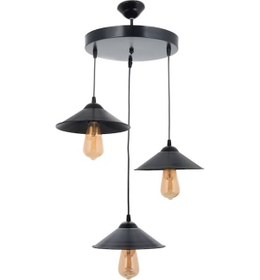 Resim Riolight Retro Üçlü Metal Sarkıt Çap: 30Cm 