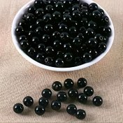 Resim 50 adet/100 adet/200 adet Akrilik Boncuk, Siyah 6mm, 8mm ve 10mm Yuvarlak Delikli Boncuklar, DIY Takı Yapımı, Bilezikler ve El Sanatları Aksesuarları için Uygun 
