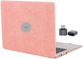 Resim McStorey MacBook Pro 13 inç M1 M2 Kumaş Kaplama Sert Kapak Koruyucu Kılıf | Açık Pembe 