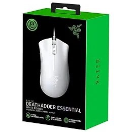 Resim Razer DeathAdder Essential (2021) - Kablolu Oyun Faresi (Optik Sensör, 6400 DPI, 5 Programlanabilir Düğme, Ergonomik Form Faktörü) PC | Beyaz 