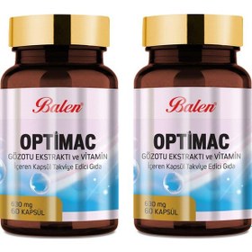Resim Balen Optimac Gözotu Ekstraktı -Vitamin 630 MG 60 Kapsül x 2 Adet 
