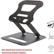 Resim mufamet Katlanabilir Modellerle Uyumlu Dayanıklı Kolay Ayarlanır Paslanmaz Çelik Ergonomik Laptop Standı 