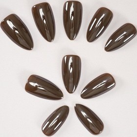 Resim Pop Beauty Takma Tırnak Seti & Zararsız Yapıştırıcı, Glazed Chocolate Donut Hailey Bieber Popbeauty10132 
