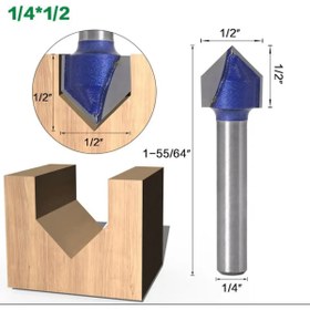 Resim BGA 90derece 12.7mm cnc freze yönlendirici bit 