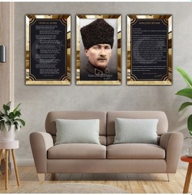 Resim Atatürk Istiklal Marşı Ve Gençliğe Hitabe 3lü Pleksi Tablo 