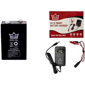 Resim 6v 4 Amper Işıldak Aküsü Ve Şarj Aleti 