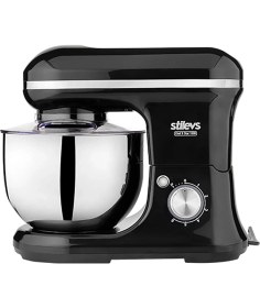Resim Stilevs Chef x Star 1500 Siyah Stand Mikser 5 Litre Paslanmaz Çelik Kap ile Güçlü Performans 