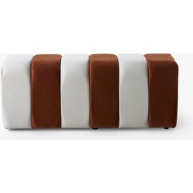 Resim Premium Büyük Yarmalı Yatak Ucu Bench & Makyaj Masası Pufu Modern, Şık & Dekoratif Kahverengi Kahverengi 