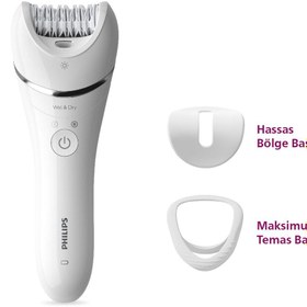 Resim Philips BRE700/05 Epilatör (Yüz+Koltuk altı+Bikini Bölgesi+Bacak)Islak-Kuru,Işıklı,Kablosuz 