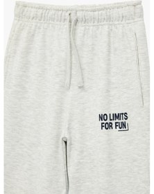 Resim Koton Çocuk Baskı Detaylı Beli Lastikli Pamuklu Oversize Jogger Eşofman Altı Gri 