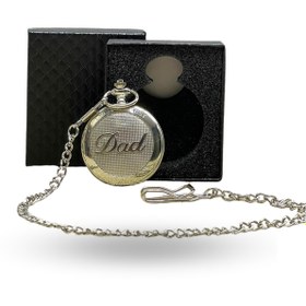 Resim ForWhat Büro Ev Ofis Hediyesi için Kutulu Silver Dad Yazılı Köstekli Saat 