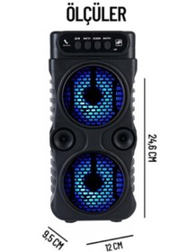 Resim resolut Bluetooth Hoparlör Parti Hoparlörü Karaoke Mikrofon 