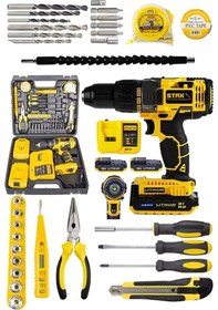 Resim Staxx Power TS5882E Çift Akülü Lion Batarya Turbo Şarjlı Darbeli Matkap + Set 