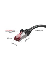 Resim Irenıs 5 Mt Siyah Cat 6a S/ftp Ethernet Data Center Patch Kablo 