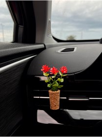 Resim Mi-ÇA HOME Dekoratif Mini Oto Kokusu|el Yapımı Mantar Saksı Çiçek Klima Süsü|difüzör Klipsli 