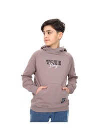 Resim Toontoy Kids Toontoy Erkek Çocuk Relax Fit Kapüşonlu Cepli Reglan Kol Baskılı Sweatshirt - 2 İplik Kahve 