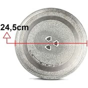 Resim Beko MD 2610 S Mikrodalga Fırın Cam Tabağı Tepsisi 24,5cm Çapında Üç 3 Tırnaklı Tabak Tepsi Borcam 