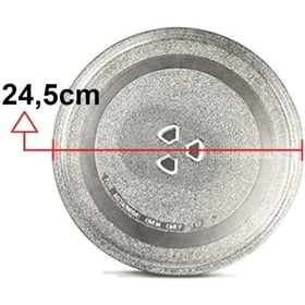 Resim Beko MD 2610 S Mikrodalga Fırın Cam Tabağı Tepsisi 24,5cm Çapında Üç 3 Tırnaklı Tabak Tepsi Borcam 