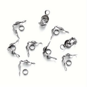 Resim 50 parçalık bir set, 25 adet konektör toka ve 25 adet sıkıştırma ucu boncuğu içerir, Bilezik ve kolye gibi DIY takılar oluşturmak için uygun, Altın kaplama ile paslanmaz çelikten yapılmıştır. 