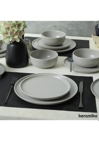 Resim Keramika Takım Yemek Nordıc Mat Gri 18 Parça 6 Kişilik 