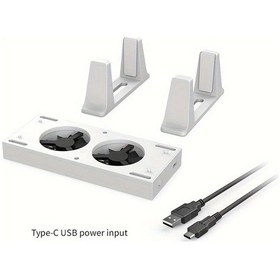 Resim Xuweiwei Xbox Series S Dikey Soğutma Standı Beyaz 4 Seviyeli Fan Hızı Çift Usb Port Led Göstergesi Tip-c Oyun Konsolu Soğutucu 