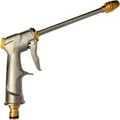 Resim Ağır Hizmet Metal Bahçe Hortumu Püskürtücü - 4-Mod Yüksek-Basınç Su Püskürtücü, Verimli El Sulama, Çim Bakımı, Araba Yıkama ve Pet Temizliği için - Evrensel Bağlantı Dikişi, Sızdırmaz, Uzun Ömürlü Performans 