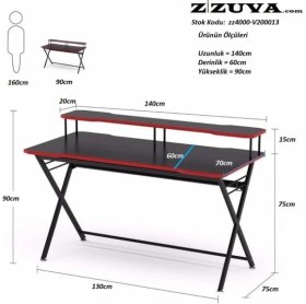 Resim Zizuva Tasarım Monitör Raflı Oyuncu ve Çalışma Masası 
