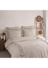 Resim İyi Geceler İstanbul Romantica Brodeli Çift Kişilik Bej Renkli Nevresim Takımı Çok Renkli 