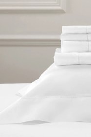 Resim Pimlico Pikolu Mısır Pamuğu Düz Çarşaf - Beyaz / King 275 × 275 cm 