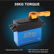 Resim Geekyou 35kg Dijital Servo, 270 Derece, Tam Metal Gövde, Çelik Dişli, 5-7.4v, 25t Metal Rockerle Turuncu , Rc Araç Kiti 