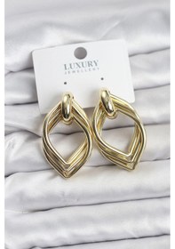Resim Vintage Gold Renk Pirinç Kadın Küpe Çok renkli 