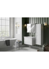 Resim Belinza Simar Banyo Dolabı Takımı Beyaz 85 Cm Altın 