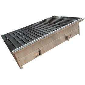 Resim Paslanmaz Kömürlü Mangal 40 X 70 Cm Masaüstü Gri 