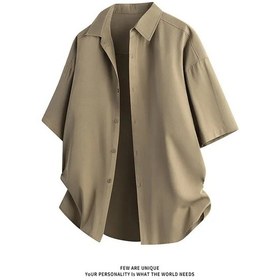 Resim Snapbuy Unisex Gömlek M-3xl - Kırışıklık Karşıtı Güneş Koruyucu Kısa Kollu 1 Paketikahverengierkek Kahverengi 