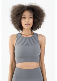 Resim Maraton Active Slimfit Kadın Kapalı Yaka Kolsuz Koşu Açık Antrasit Bra 813094-açık Antrasit 