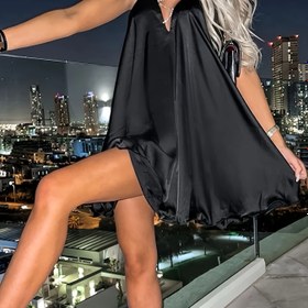 Resim Plus Beden, Didi Direction İlkbahar/Yaz Avrupa ve Amerikan V-Yaka Zincir Askılı Panel Kadın Camisole Elbise 